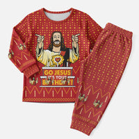 Jesus Birthday Christmas Pajama Set Funny Xmas Holiday Patterns - Wonder Print Shop