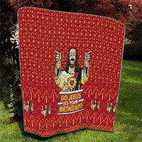 Jesus Birthday Christmas Quilt Funny Xmas Holiday Patterns - Wonder Print Shop
