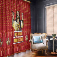 Jesus Birthday Christmas Window Curtain Funny Xmas Holiday Patterns - Wonder Print Shop