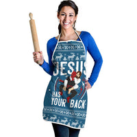 Jesus Has Your Back Jiu Jitsu Christmas Apron Funny Xmas Holiday Patterns - Wonder Print Shop