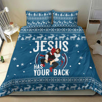 Jesus Has Your Back Jiu Jitsu Christmas Bedding Set Funny Xmas Holiday Patterns - Wonder Print Shop