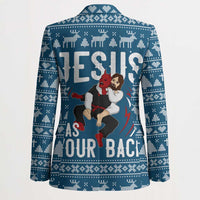 Jesus Has Your Back Jiu Jitsu Christmas Blazer Funny Xmas Holiday Patterns - Wonder Print Shop