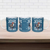 Jesus Has Your Back Jiu Jitsu Christmas Ceramic Mug Funny Xmas Holiday Patterns - Wonder Print Shop