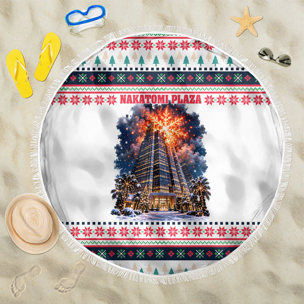 Christmas Nakatomi Plaza Beach Blanket Santa Ho Ho Ho Explosion
