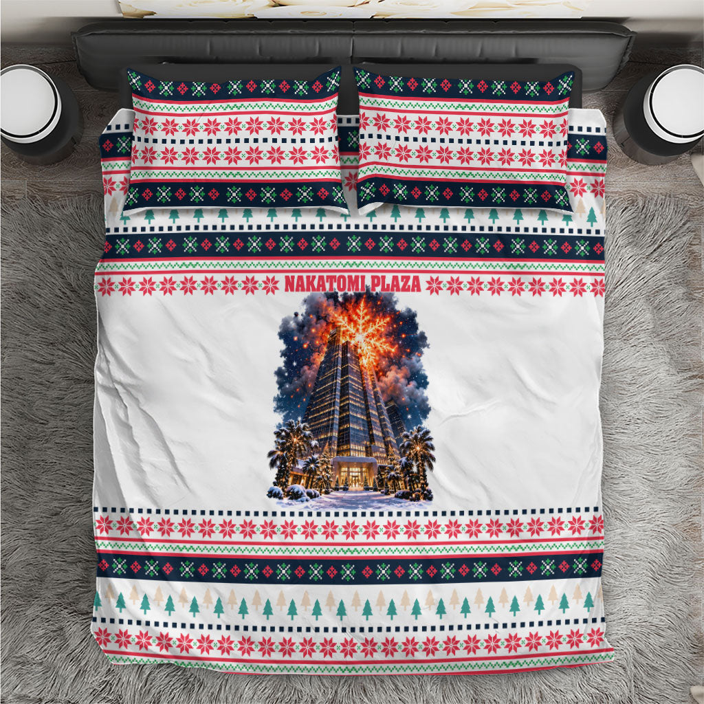 Christmas Nakatomi Plaza Bedding Set Santa Ho Ho Ho Explosion