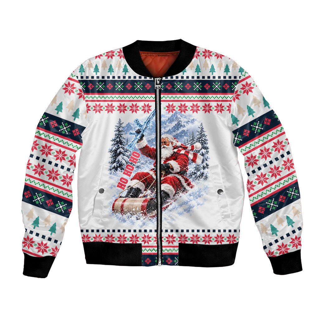 Christmas Nakatomi Plaza Bomber Jacket Santa Ho Ho Ho Explosion