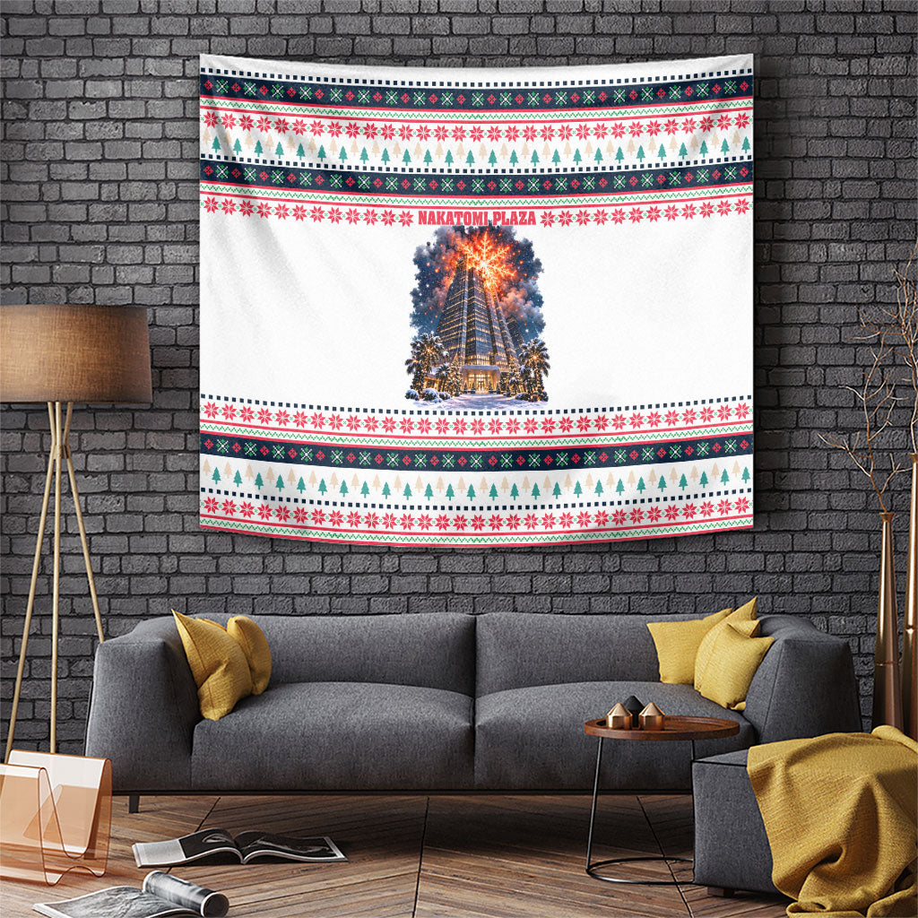 Christmas Nakatomi Plaza Tapestry Santa Ho Ho Ho Explosion