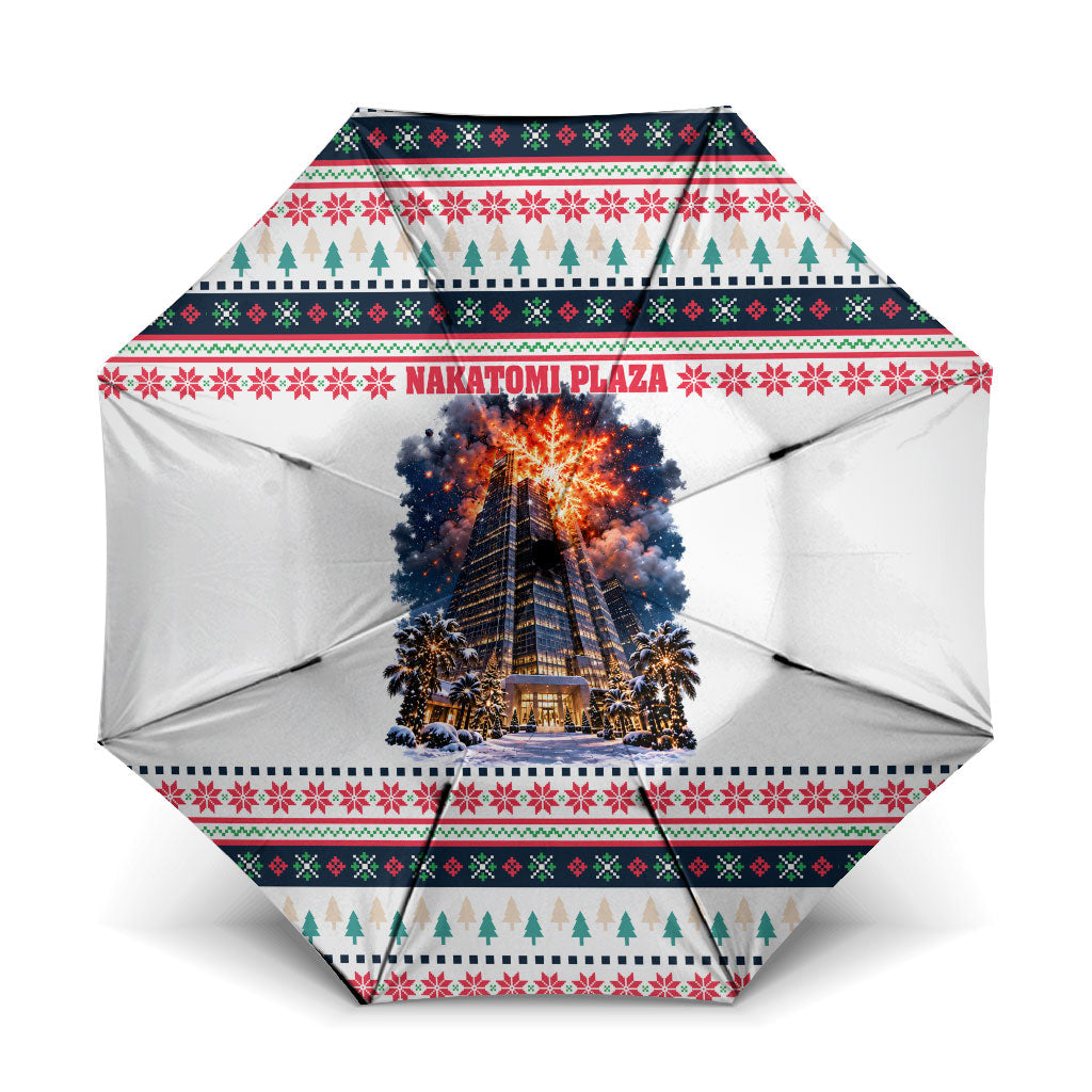 Christmas Nakatomi Plaza Umbrella Santa Ho Ho Ho Explosion