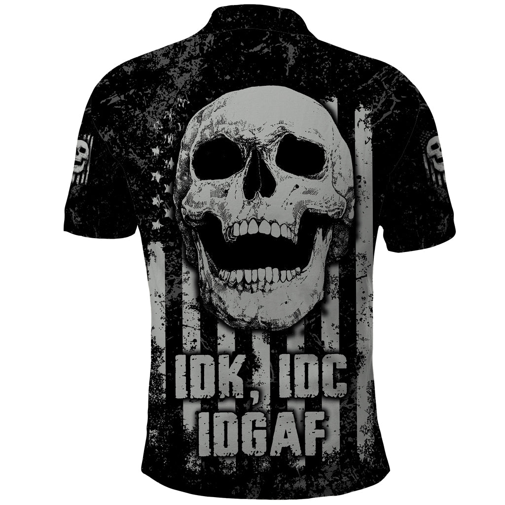 IDGAF Flag Skull Polo Shirt - Wonder Print Shop