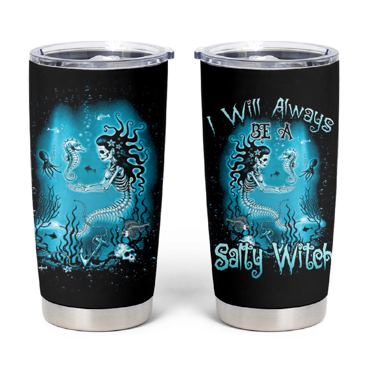 Salty Witch Mermaid Halloween Tumbler Cup