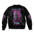 Underestimate Me Rose Skull Sleeve Zip Bomber Jacket - Wonder Print Shop