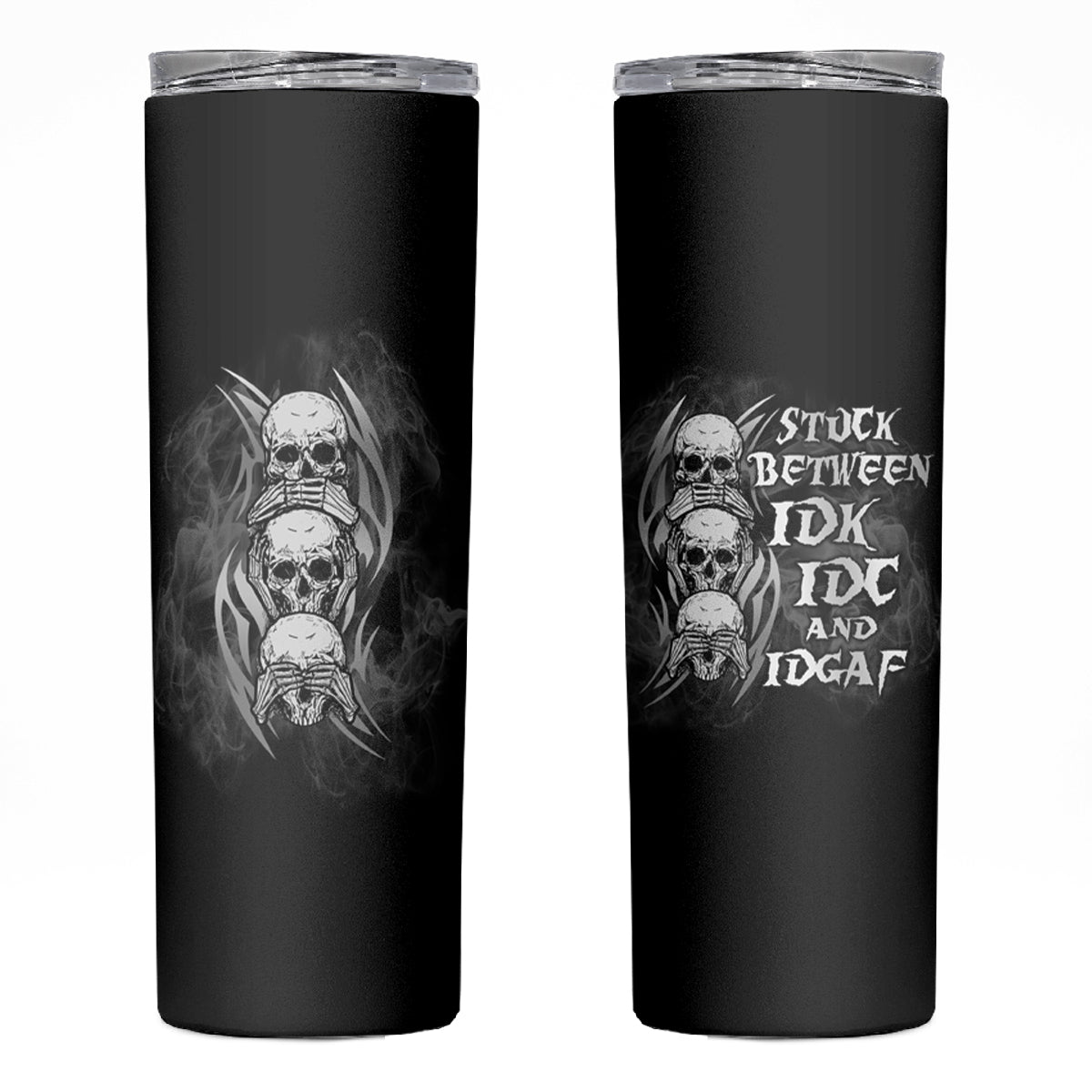 I'm Never Alone Skull Reaper Skinny Tumbler