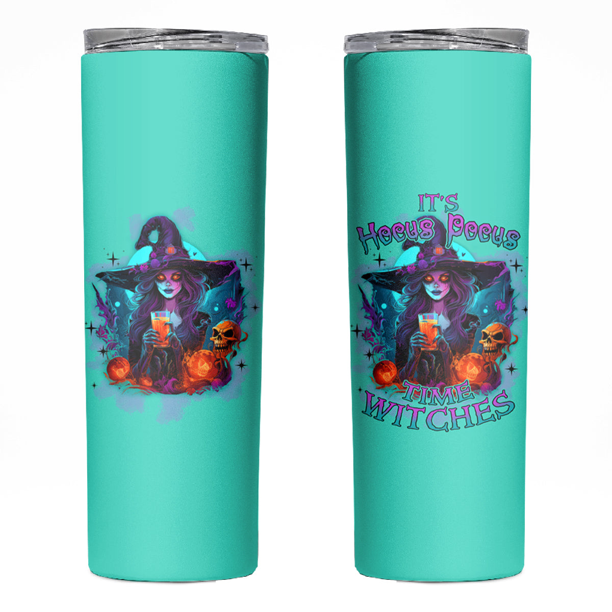 Hocus Pocus Time Witches Halloween Skinny Tumbler