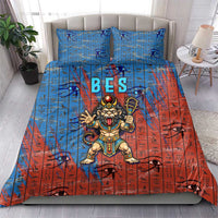 Bes Bedding Set Ancient Egyptian Hieroglyphs and Sacred Symbols Ancient Myth - Wonder Print Shop