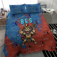 Bes Bedding Set Ancient Egyptian Hieroglyphs and Sacred Symbols Ancient Myth - Wonder Print Shop