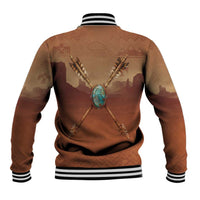 Geronimo Native American Baseball Jacket Rifle and Desert Landscape Native American Warrior - Wonder Print Shop