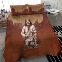 Geronimo Native American Bedding Set Rifle and Desert Landscape Native American Warrior - Wonder Print Shop
