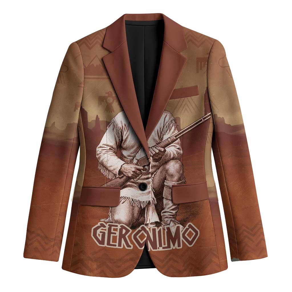 Geronimo Native American Blazer Rifle and Desert Landscape Native American Warrior - Wonder Print Shop