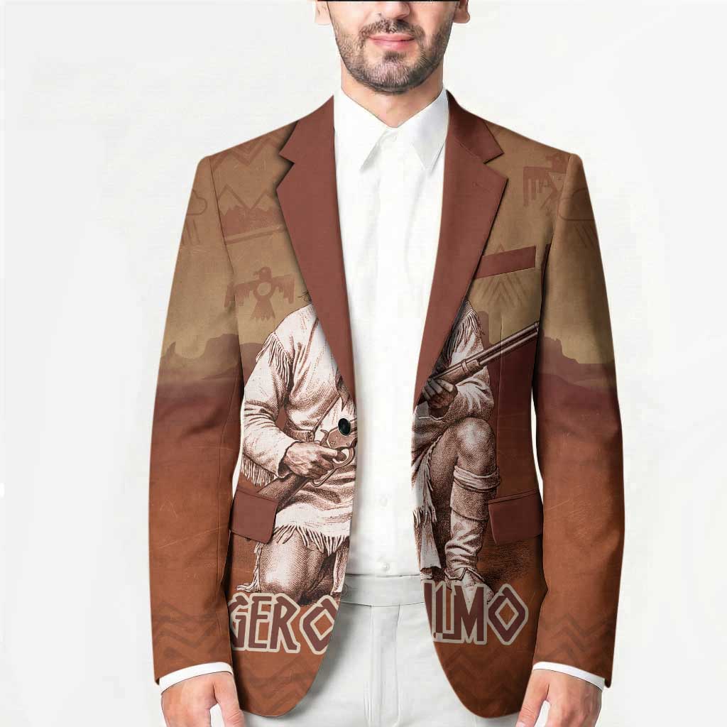 Geronimo Native American Blazer Rifle and Desert Landscape Native American Warrior - Wonder Print Shop