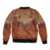 Geronimo Native American Bomber Jacket Rifle and Desert Landscape Native American Warrior - Wonder Print Shop