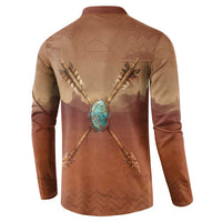Geronimo Native American Button Sweatshirt Rifle and Desert Landscape Native American Warrior - Wonder Print Shop