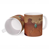 Geronimo Native American Ceramic Mug Rifle and Desert Landscape Native American Warrior - Wonder Print Shop