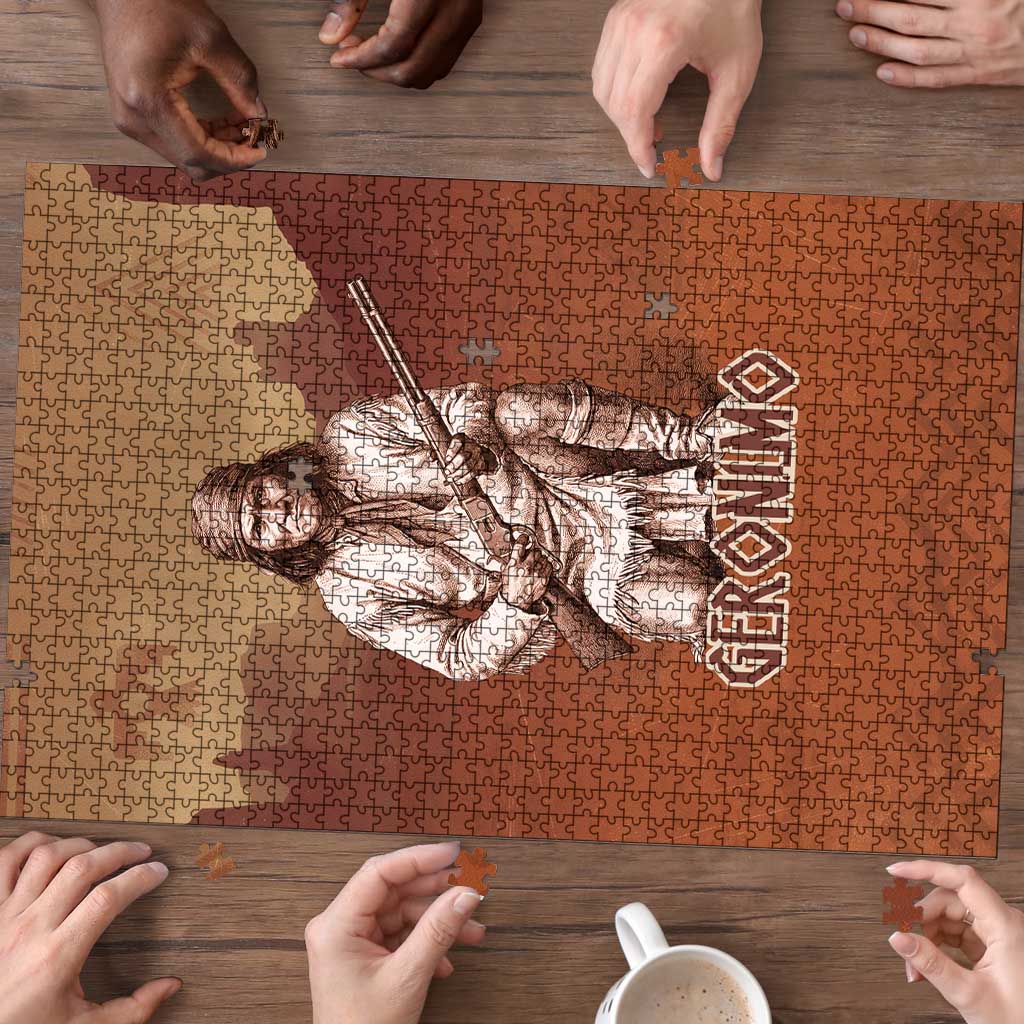 Geronimo Native American Puzzle Rifle and Desert Landscape Native American Warrior - Wonder Print Shop