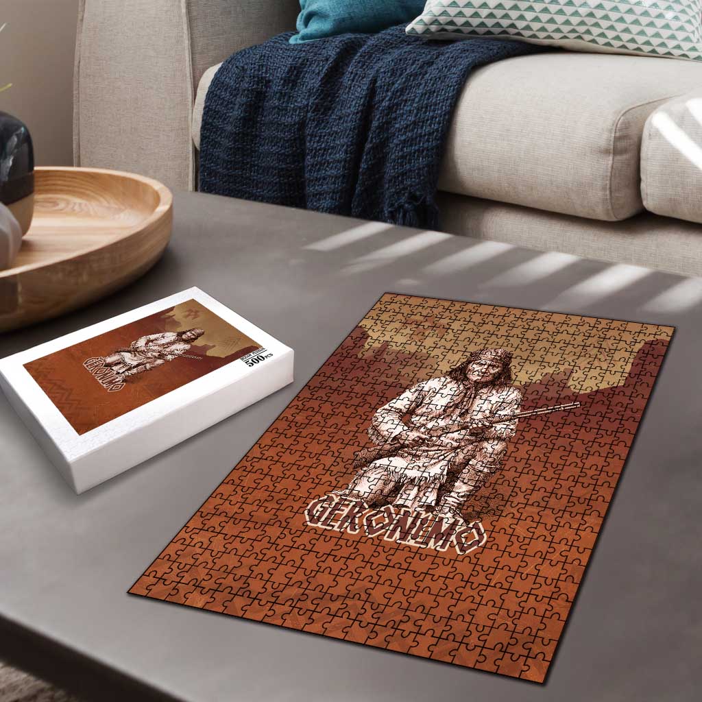 Geronimo Native American Puzzle Rifle and Desert Landscape Native American Warrior - Wonder Print Shop
