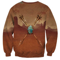Geronimo Native American Sweatshirt Rifle and Desert Landscape Native American Warrior - Wonder Print Shop