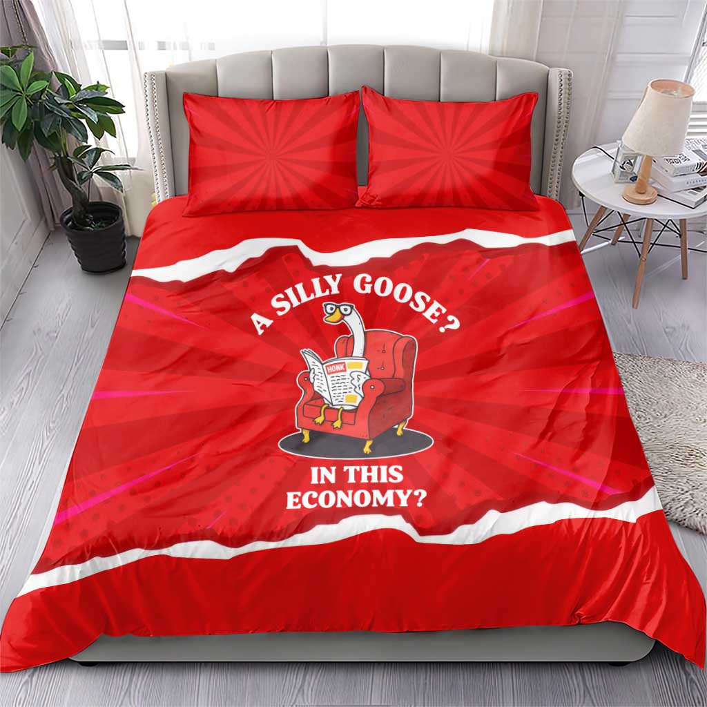 Silly Goose Bedding Set with Newspaper and Armchair Pattern