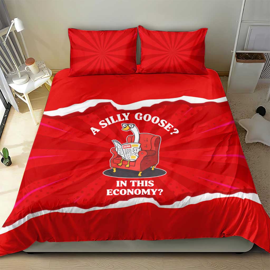 Silly Goose Bedding Set with Newspaper and Armchair Pattern