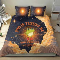 Grumpy Frog Bedding Set with Refuse to Study Quote and Starburst Pattern