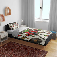 Funny Cartoon Knight Frog Bedding Set Medieval Mood Meme