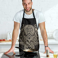 Celtic Trinity Knot Raven Emblem Apron Intricate Norse Tribal Knotwork Illustration