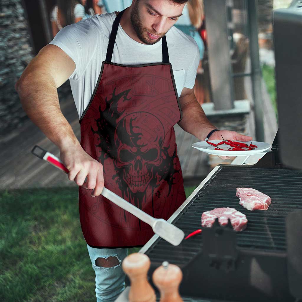 Demonic Skull Sigil Vikings Apron Dark Gothic Rune Grunge Illustration