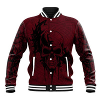 Demonic Skull Sigil Vikings Baseball Jacket Dark Gothic Rune Grunge Illustration