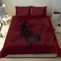 Demonic Skull Sigil Vikings Bedding Set Dark Gothic Rune Grunge Illustration