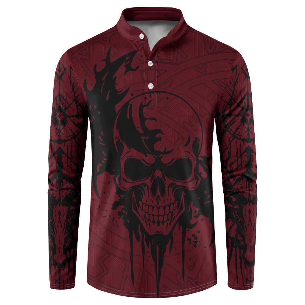 Demonic Skull Sigil Vikings Button Sweatshirt Dark Gothic Rune Grunge Illustration