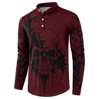 Demonic Skull Sigil Vikings Button Sweatshirt Dark Gothic Rune Grunge Illustration