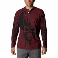 Demonic Skull Sigil Vikings Button Sweatshirt Dark Gothic Rune Grunge Illustration
