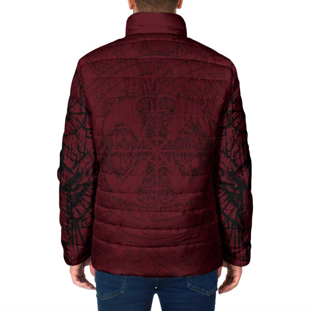 Demonic Skull Sigil Vikings Padded Jacket Dark Gothic Rune Grunge Illustration
