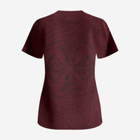 Demonic Skull Sigil Vikings Scrub Top Dark Gothic Rune Grunge Illustration