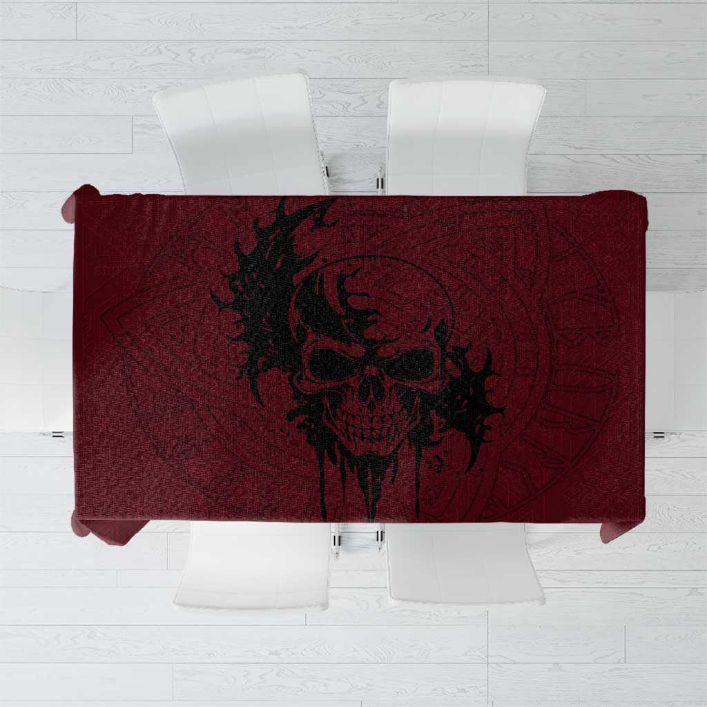 Demonic Skull Sigil Vikings Tablecloth Dark Gothic Rune Grunge Illustration