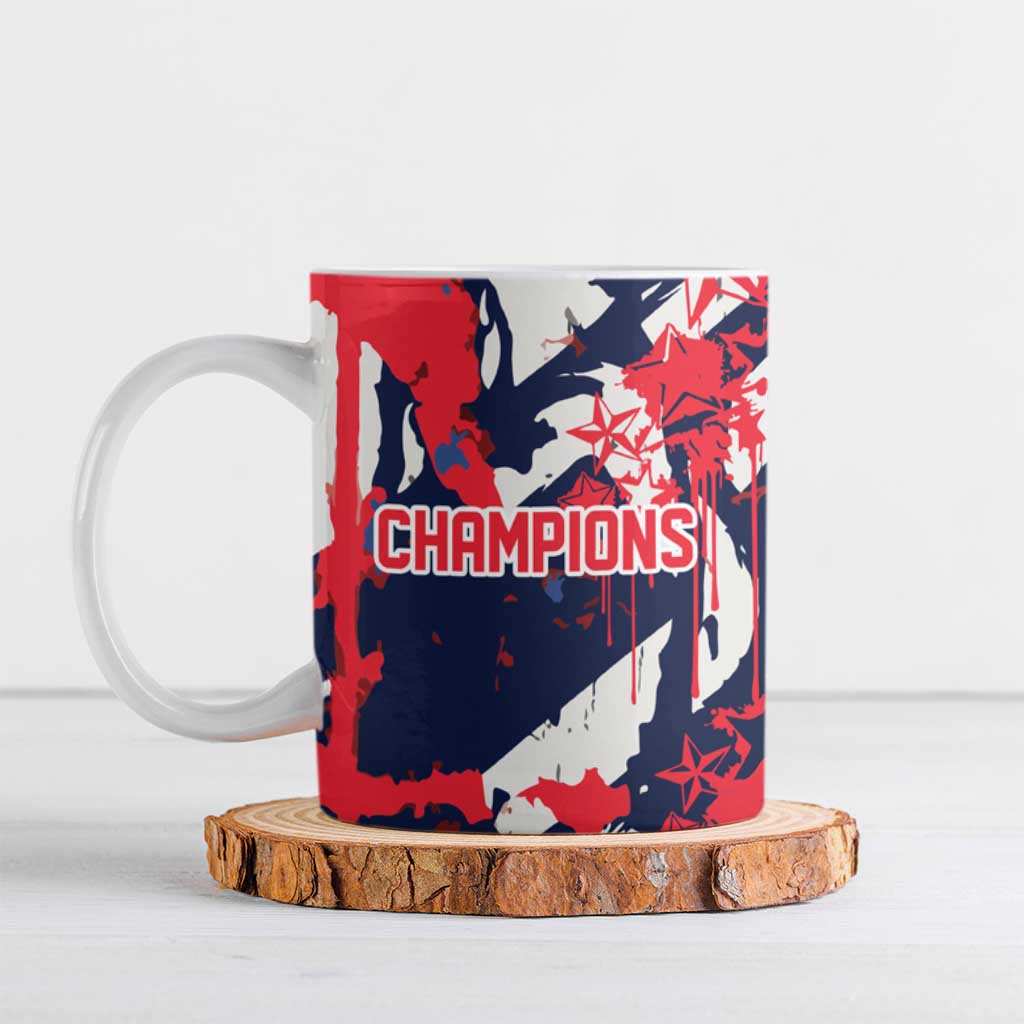 USA Ice Hockey Champions Eagle Ceramic Mug Patriotic Paint Splash Graffiti Art