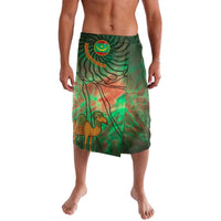 Mauritania Lavalava with Green Tie Dye Camel and Crescent Moon Flag Design