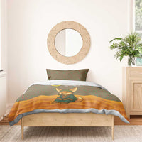 Mauritania Bedding Set with Cute Fennec Fox and Arabic Calligraphy Desert Design