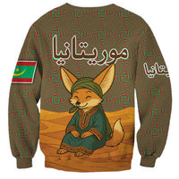 Unisex multicolor sweatshirt with fennec fox and bold Arabic calligraphy front print