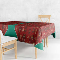 Turkmenistan Traditional Carpet Pattern Tablecloth with National Flag