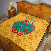 Turkmenistan Traditional Carpet Motif Quilt with Ethnic Pattern Design