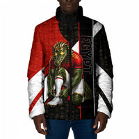 Personalized Egypt Soccer Sobek Crocodile Mascot Padded Jacket Ancient Egyptian Hieroglyphic Stripe
